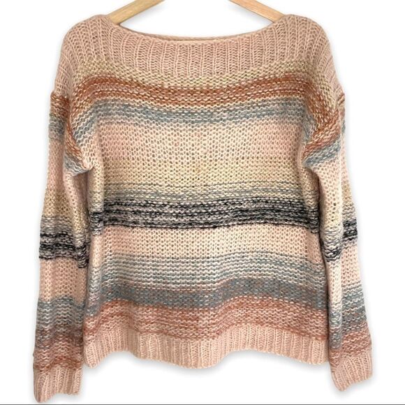 Nümph Anthropologie Wool Mohair Blend Nucharlie Knit Pullover Sweater Striped - Picture 8 of 10